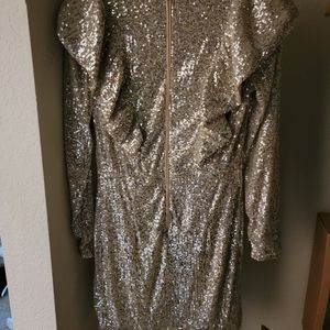 H&M - Flounce-trimmed Sequined Dress
